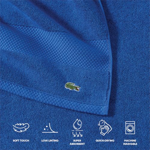 Lacoste Heritage Supima Handtuch, Baumwolle, Surfblau, 40,6 x 76,2 cm – Ansicht 4