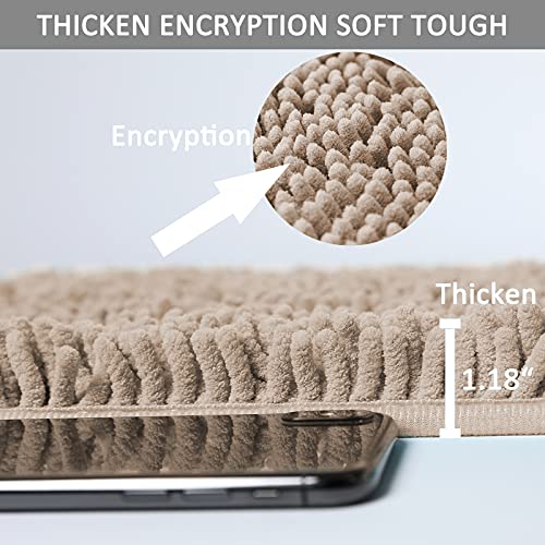 Bathroom Rugs Bath Mat Chenille Bath Rug, Extra Soft And Absorbent Shaggy Bathroom Mat Rugs, Washable, Strong Underside, Plush Carpet Mats For Kids Tub, Shower, And Bath Room (20X32 Inch, Champagne) #TOP2