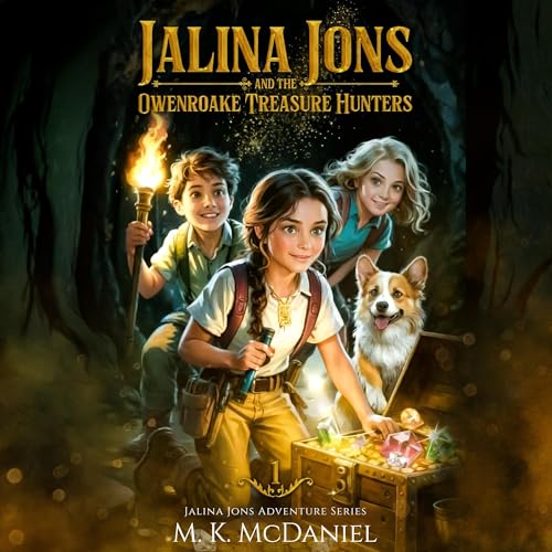 Diseño de la portada del título Jalina Jons and the Owenroake Treasure Hunters