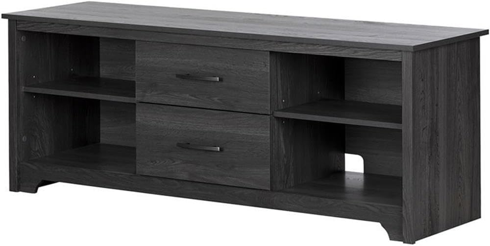 South Shore Fusion TV Stand with Drawers, Gray Oak,