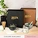Matcha Tea Present Box Set - Matcha Tea Ceremony Present by MATCHA DNA (Brown) - Comes with 1 oz Organic Ceremonial Matcha Green Tea Tin, Ceramic Whisk Holder, Matcha Bowl, and Bamboo Whisk & Spoon.