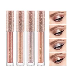 Sombras De Ojos Brillantes Líquida Con De 4 Colores Brillo Metálico Duradero Resistente Al Agua Maquillaje De Alto…
