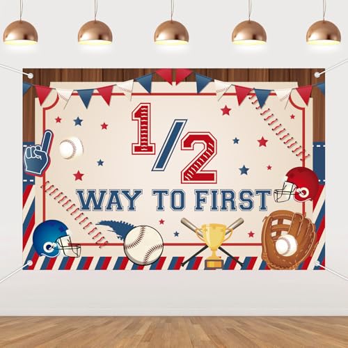 Bannière baseball 6 mois bébé garçon pour fête en famille