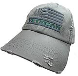 Veteran American Flag Hat Olive Green USA OIF Vietnam combat olive drab distressed cap