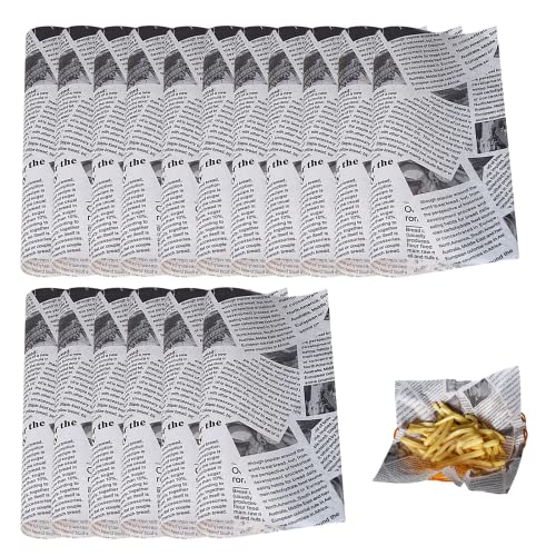 Deli Papierblätter 120 Blätter Einweg Fettdichte Papierblätter Lebensmittel Wachspapier Burger Papier Wrap Papier Lebensmittelkorb Liner Für Burger, Butterbrot, Käse, Pommes (18×18cm) Cover