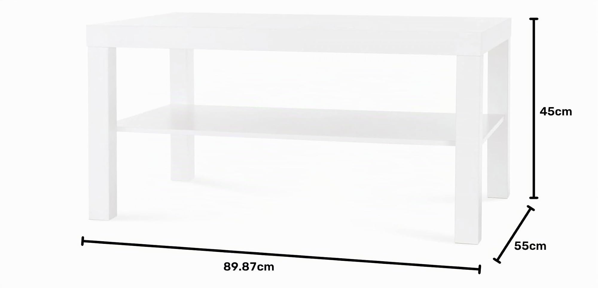 IKEA Lack Couchtisch Wohnzimmermöbel Sofatisch mit Ablageboden 90x55x45cm weiß