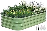 GoCampDirect 3-in-1 Modular Raised Garden Bed Kit - Adjustable Sizes (4x2x1ft, 3x3x1ft, 5x1x1ft) - Heavy-Duty Galvanized Steel Planter Box with Bracing Rods & Gloves for Vegetables, Fruits, Flowers