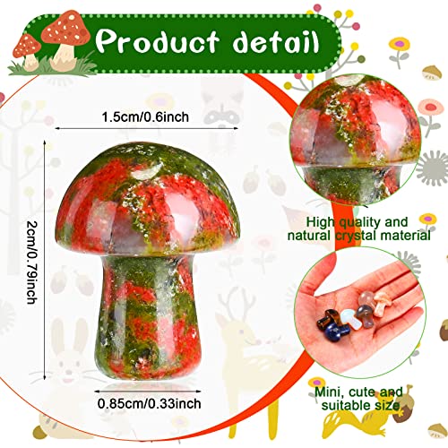 20 Pieces Crystal Mushroom Sculpture Decor Hand Making Mini Mushroom Shape Worry Stones Bulk Crystals Gemstone Quartz Mushroom Decor For Witchcraft Diy Meditation Balancing Collection (Vivid Style) #TOP1