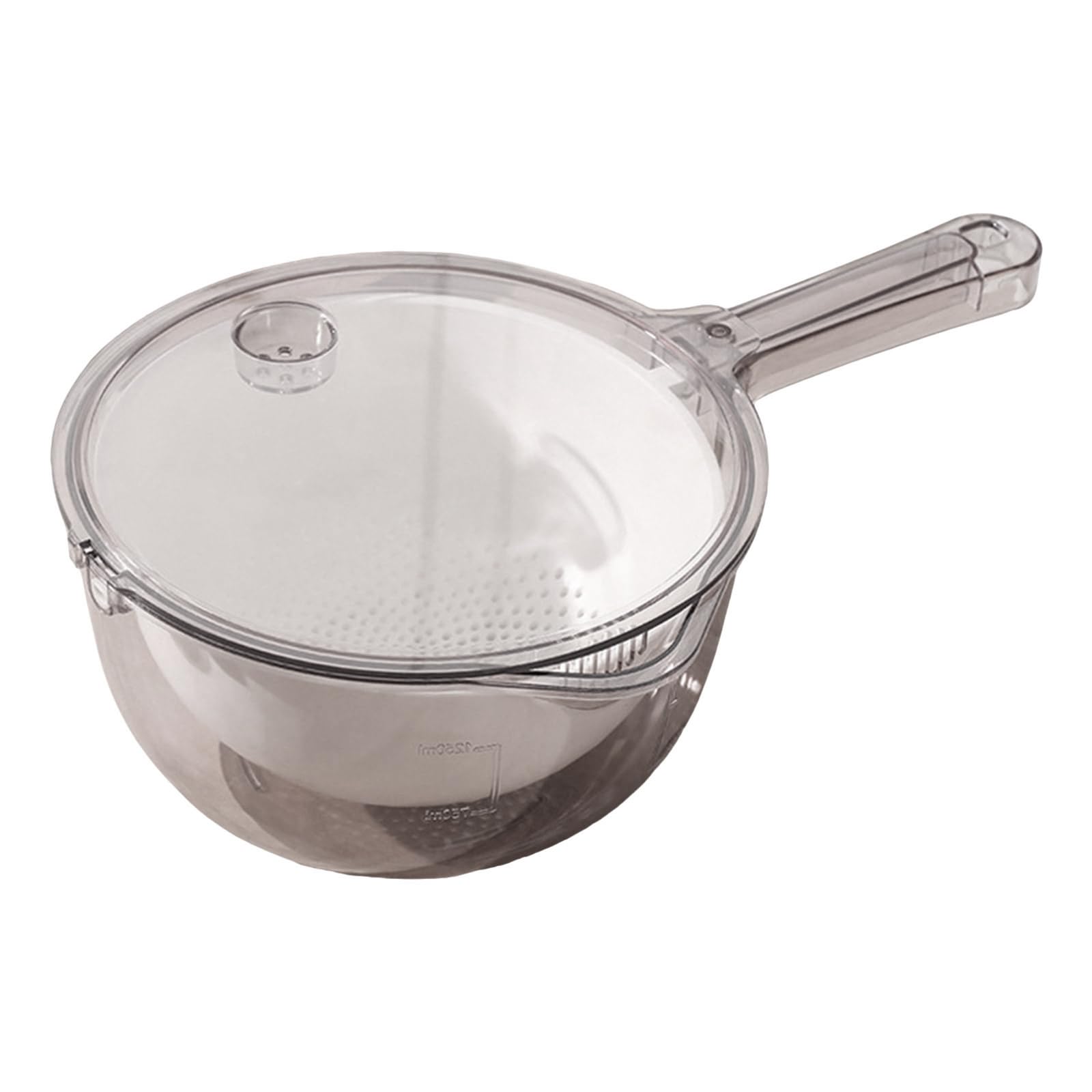 MALSSE Kitchen Strainer Basket with Spout and Handle Fruit Vegetable Washing Container with Double Compartment Double Layer Kitchen Colander Strainer