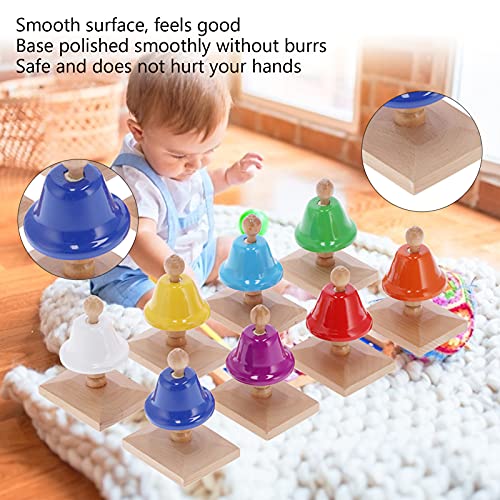 8 PCS Hand Bells met 2 pcs Drumsticks, 8 Note Coloful Handbells Metalen Bells Muzikaal Speelgoed Percussie-instrument… - Image 3