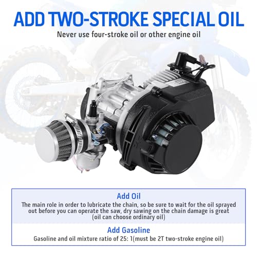 H-YEEU 49CC 2 Stroke Mini Moto Engine Carb Pullstart Vergaser Luftfilter Head Mini Motor für ATV Dirt Bike Quad Pocket Bike