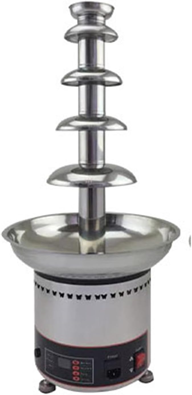 Commercial Electric Chocolate Fountain Stainless Steel Sauce Melting Pot for Party,Wedding,Buffet Equipment 4/5/6/7 Layer Chocolate Waterfall Machine (5 Tiers)