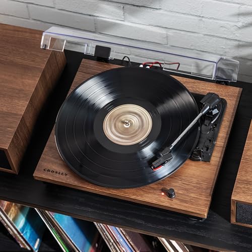 Image of Crosley CR7502A-WA Riff Record Player with Speakers, Walnut