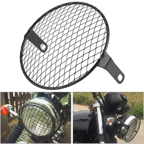 Couvercle carré en métal grille phare moto 7 pouces pour optique classique