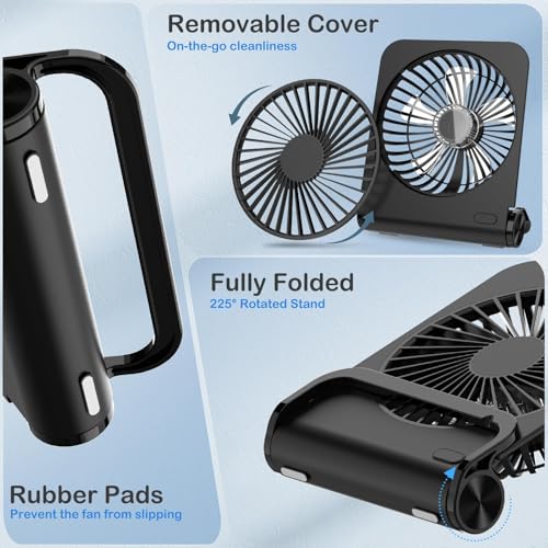 Image of EasyAcc Small Desk Fan, Fan for Slumber Pod Rechargeable, 2000mAh Quiet Mini Desktop Fan Portable Rechargeable Fan for Cruise, Travel Office Pet Cooling Hot Flashes Travel Essentials