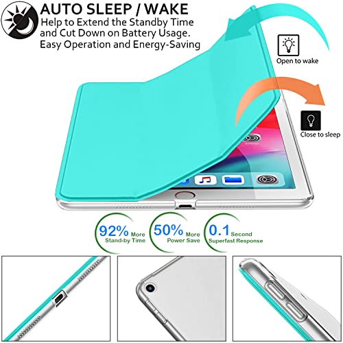 Image of DuraSafe Cases for iPad Mini 5 Gen 2019 7.9 Inch [ Mini 5th Gen ] A2133 A2124 A2126 MUQY2HN /A MUQW2HN /A MUQX2HN /A MUU62HN /A MUU32HN /A MUU52HN /AiPad Cover with Translucent Frosted Hard Back - Green