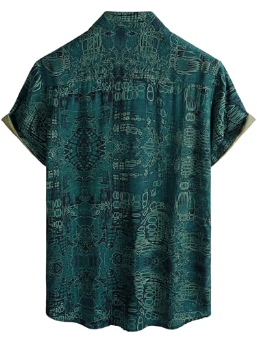 Image of JOTOOK Mens Hawaiian Shirt Short Sleeve Button Down Tropical Shirts Casual Floral Summer Beach Shirt