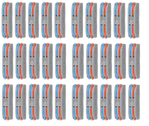 Image of ZIVIK 2 IN 2 Out Universal Wire Connector, 30Pcs Wire Connectors Nuts, Push Connector Cable Connector Splicing Connector Terminal Block Screwless Connector Lever Wire Jointer (30, 2 In 2 Out)