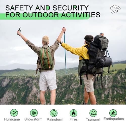 Image of MaxTalker Walkie Talkies Long Range, FRS Two Way Radio (2-Pack, White) | Rechargeable 1200mAh USB-C walkie talkie with NOAA, LED flashlight & VOX, Ideal for hiking, camping