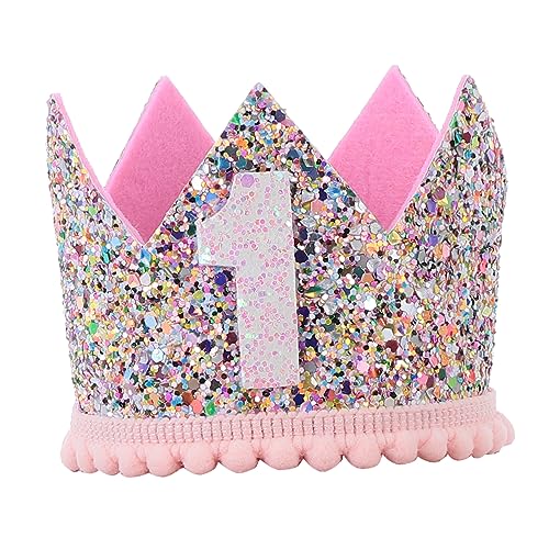 MAGICLULU Candy Crown Hairband cumpleaños para bebés de cumpleaños infantil Mini tiara sombreros de fiesta para Sombrero para pequeños tela rosa