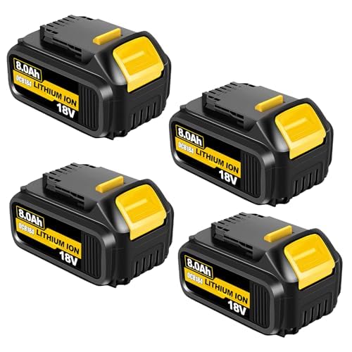 4PC 18V 8.0Ah Replacement for Dewalt 18V Battery