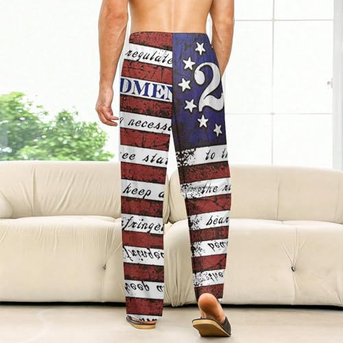 2nd Amendment Brand Vintage USA Flag Women’s Soft Pajama Lounge Pants Sleepwear Sleep Pant Straight Fit For Men2
