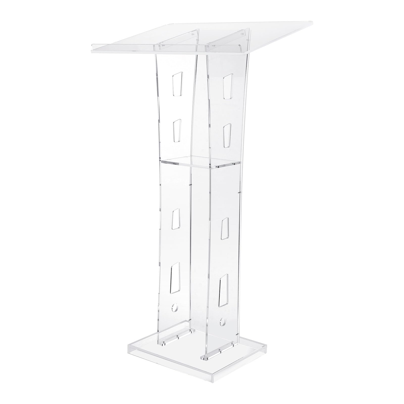 Pupitre en acrylique transparent Podium Bureau Champ d'église Pupitre transparent pour salle de classe Chaire professionnelle Table de conférence 60 x 40 x 110 cm