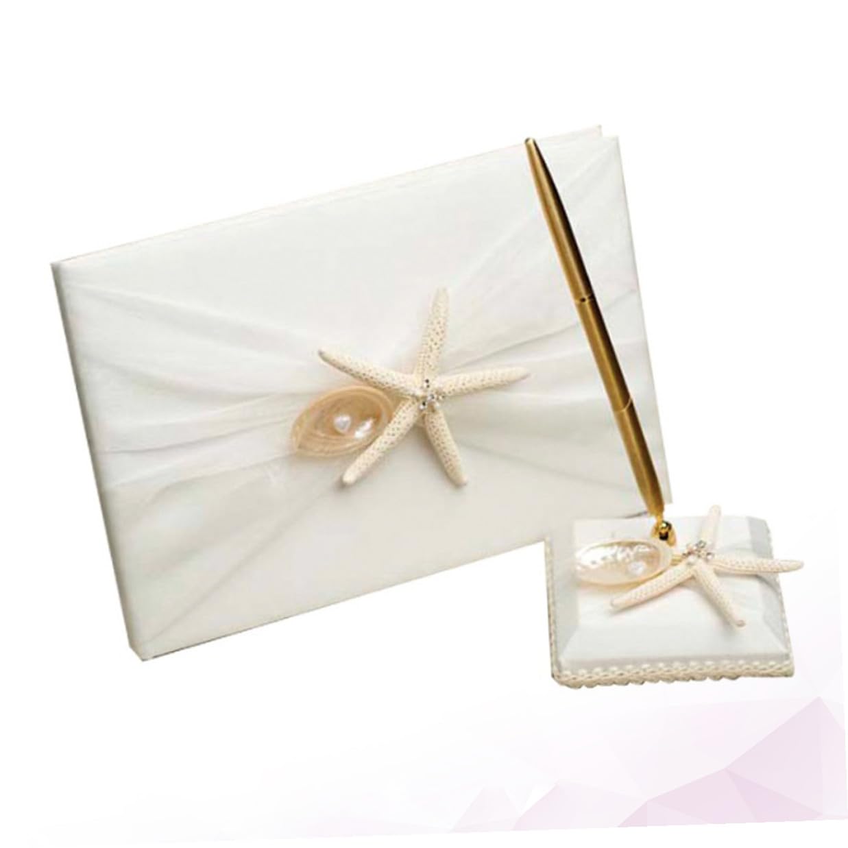 Didiseaon Guest Book Spiaggia Stile con Penna e Supporto Libro Firme per Nozze e Fidanzamento Album Messaggi Ospiti per Cerimonie e Ricevimenti Accessorio Matrimonio Indispensabile