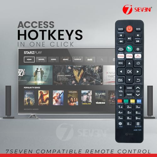 7SEVEN® Universal Remote Control Compatible with Amstard, Akai, Croma, Eston, Iconic, JVC, Micromax, T-Series, Vise TV - Ensure Compatibility by Matching with Original Remote Model Before Purchase 4 51oq0kowgnL