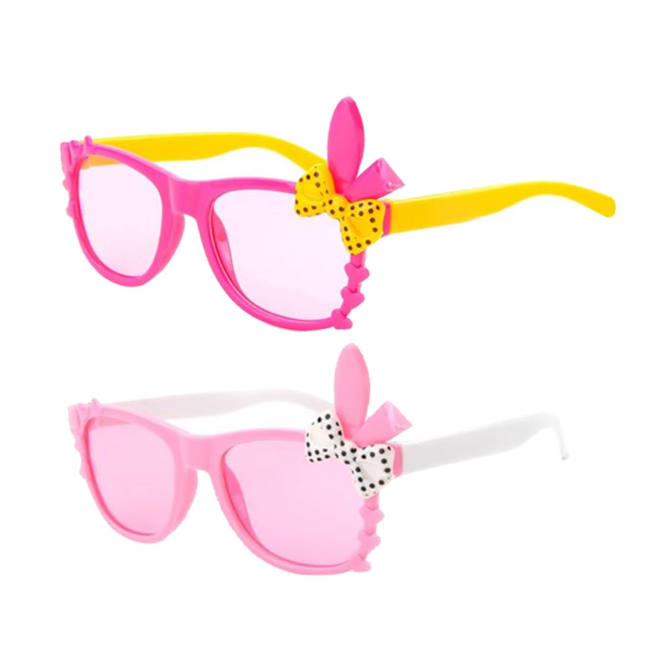 COLLBATH Easter Bunny Ear Sunglasses for Kids Polarized Funny Glasses Bowknot Design Random Color