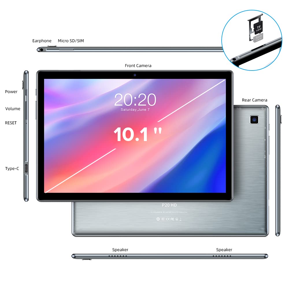 TECLAST P20HD 10.1 インチ 4GB メモリー 64GB RO TECLAST Tablet 10 inch P20HD 4GB RAM 64GB ROM(TF 1TB), 5G WiFi