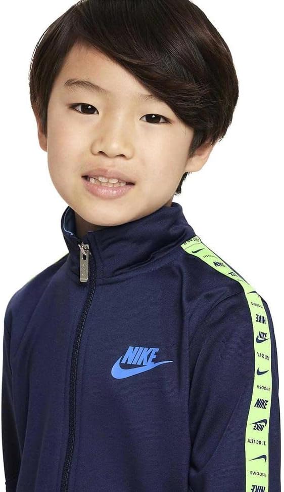 Nike Little Boys Futura Taping Full Zip Tricot Jacket & Pants 2 Piece Set (N(86K083-U90P/V, 7 Years)