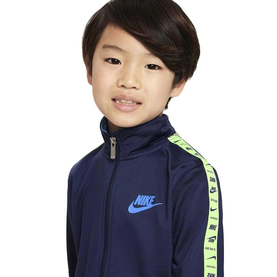 Nike Little Boys Futura Taping Full Zip Tricot Jacket & Pants 2 Piece Set (N(86K083-U90P/V, 7 Years)3