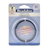 Beadalon German Style Wrapping Wire, Round, Hematite Color, 24 Gauge, 12 m / 39.4 ft