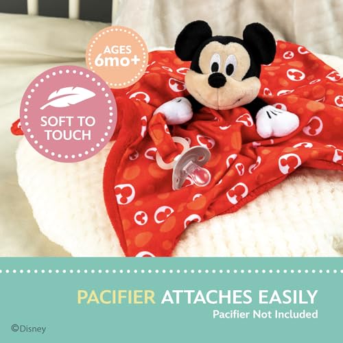 Image of KIDS PREFERRED Disney Baby Mickey Mouse Plush Stuffed Animal Snuggler Lovey Security Blanket 13.18 inch x 13.18 inch x 3.5 inch