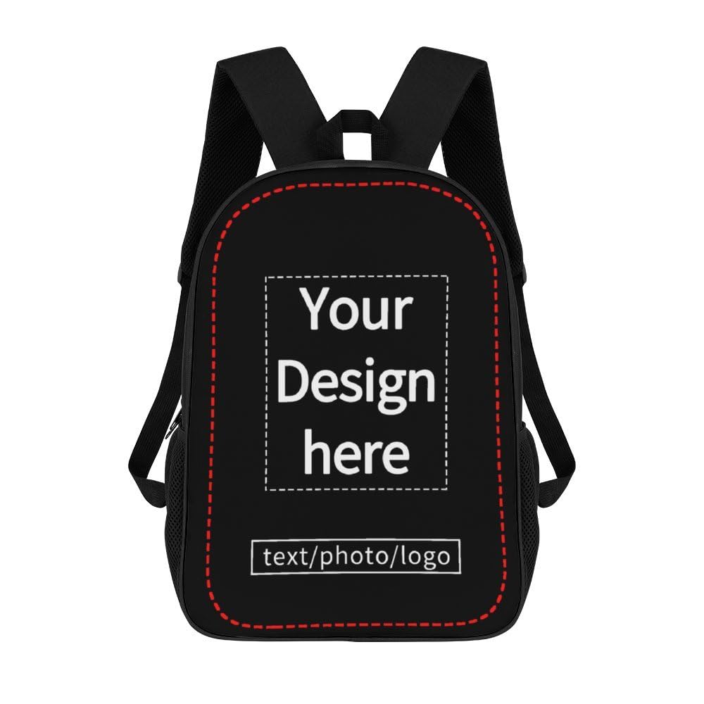 RoPox Personalisierter Foto-Rucksack, Personalisierbar mit Ihrem Eigenen Rucksack, Fügen Bild,Logo oder Text hinzu, Freizeitrucksack Wanderrucksack, Junior Active,Rucksack für Damen, Herren, Kinder Fashion