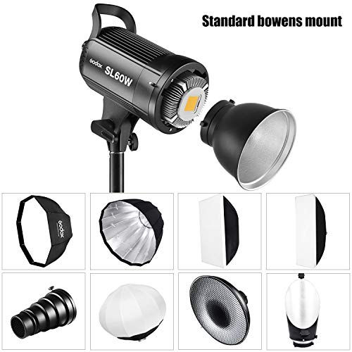 Godox SL-60W SL60W LED Video Licht Fotografie Licht 60W CRI95 5600±300K Bowens Mount, drahtlos anpassen Helligkeit, 433MHz Gruppierungssystem, für Videoaufnahme, Hochzeit mit Reinigungstuch - Image 4