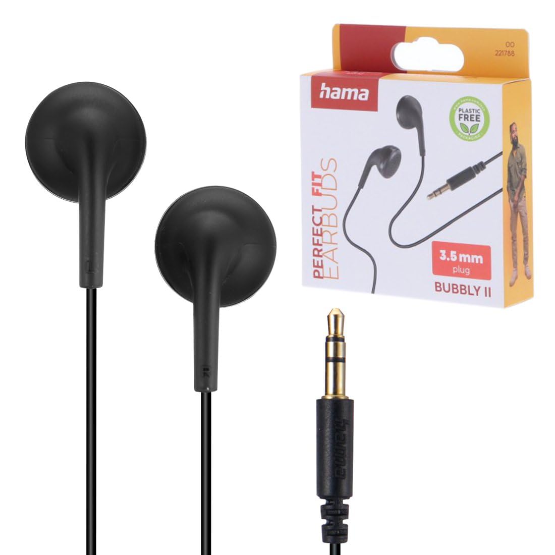 Hama, Bubbly II Headphones, Earbuds, black