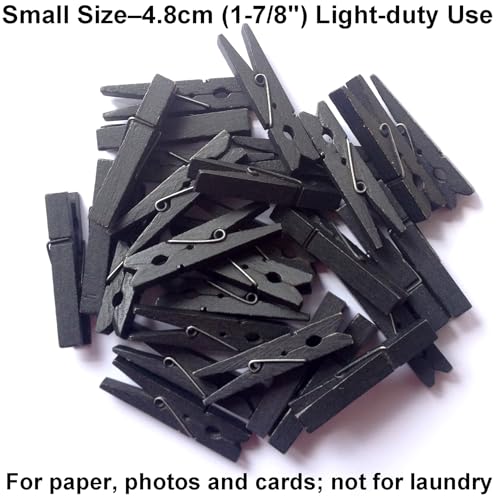 LWR CRAFTS Wooden Small Clothespins 1-7/8" 4.8cm 50 Pieces Per Pack (Black) - Image 5