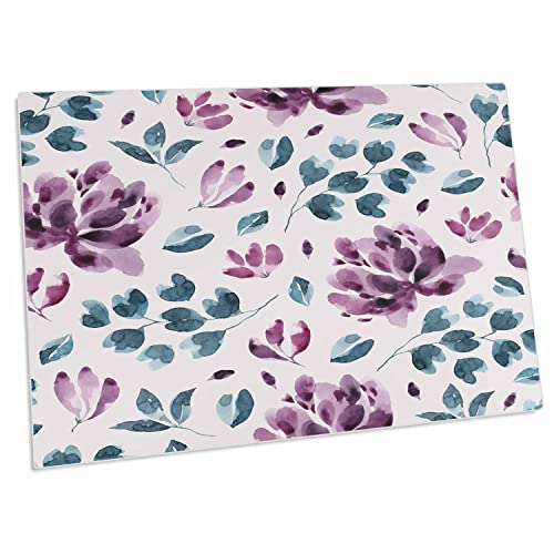 3dRose Pad para Escritorio con Diseño Floral Azul y Púrpura