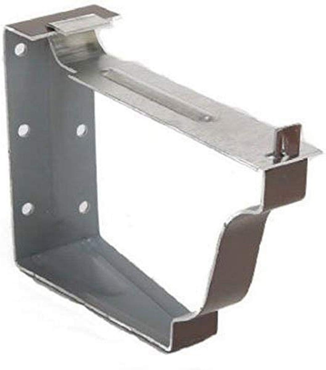 Amerimax 5-Inch Brown Fascia Brackets 4-Pack - Durable Aluminum Snap-On for Secure Downspout Mounting