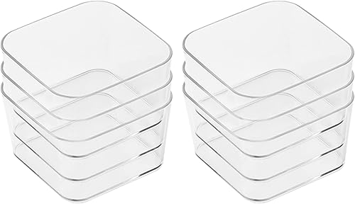Miniatura 5 de Bandeja organizadora de escritorio cuadrada de 6 piezas, juego organizador de cajones transparente para oficina en casa, separadores de cajones de