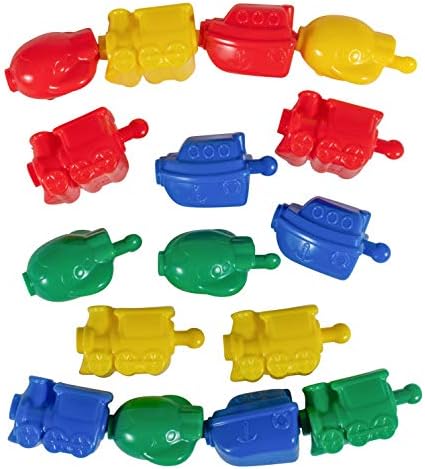 LEARNING ADVANTAGE Transportation Linking Blocks - Set of 36 - Ages 18m+ - Pop Beads for Toddlers - Early Sensory and Fine Motor Toy