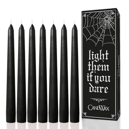 CANDWAX 8 inch Taper Candles Set of 12 - Halloween...