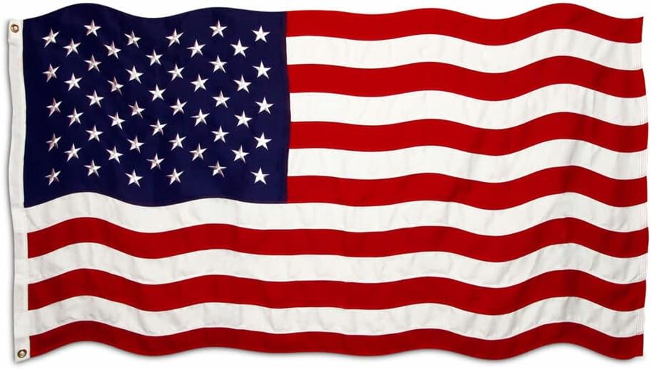 Super Tough 4'x6' Standard Sewn American Flag | Polyester USA Flag with Canvas Heading and Brass Grommets | Embroidered Stars and Sewn Stripes