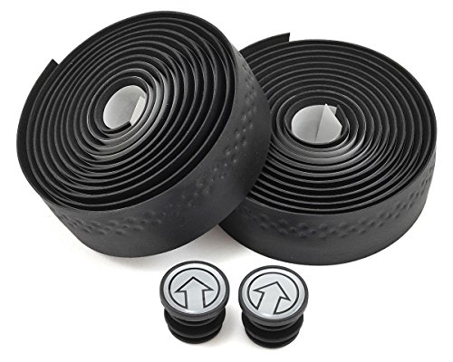PRO Microfiber Smart Silicon Bicycle Handlebar Tape Set w/Endplugs - Black