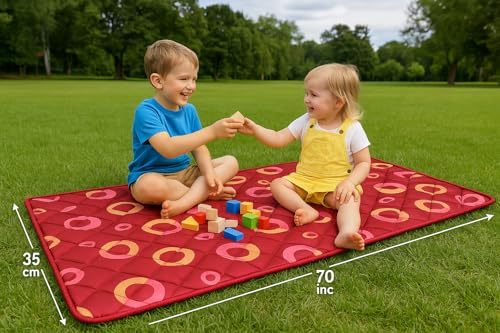 Image of Livshine 70 x 35 Inch Foam Floor Mattress - 1-Inch Thick Quilted Mat for Kids Play, Travel, Camping & Guest Use | Lightweight & Easy to Store