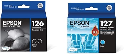EPSON 126 DURABrite Ultra Tinta Negro Dual Cartucho Para WF-3520, WF-3530, WF-3540, WF-520, WF-545, WF-630, WF-633, WF-635, WF-645, WF-7010,