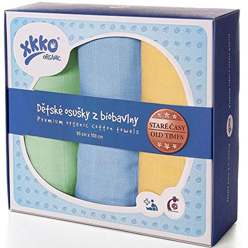 XKKO Mullwindeln"Alte Zeiten" - 100% Bio-Baumwolle - (3 Stück) - 90x100cm Größe 90x100cm - Farbig (Jungs) Cover