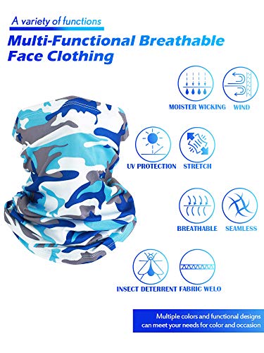 8 Pcs Summer Camo Neck Gaiter Scarf Bandanas for Men Sun Hoods Balaclava Cooling Breathable Face Mask Outdoor Sports2